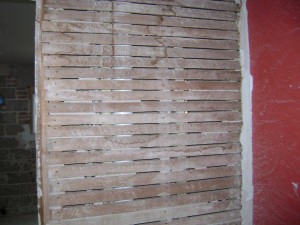 Original lath behind plaster 