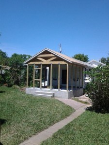 Roof sheathing on